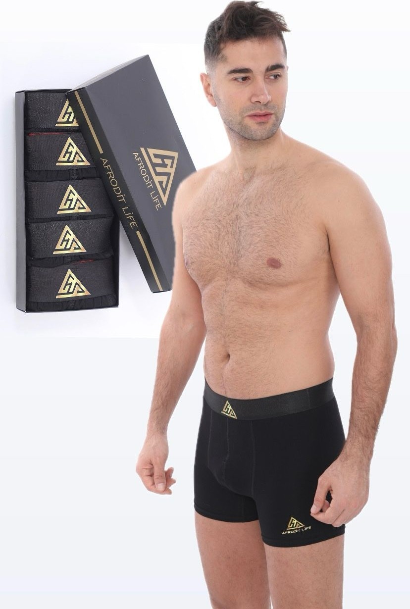 Afrodit Life 5'li Lüks Kutu Pamuklu ve Likralı Erkek Boxer
