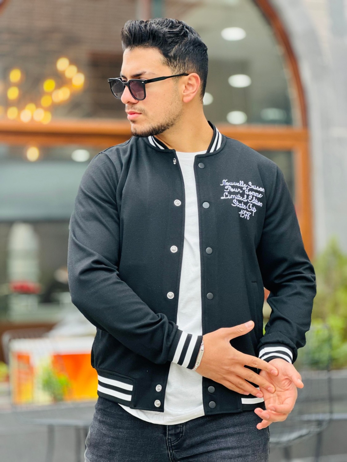 Miron Ekru Pike Dokulu Nakış Detaylı Regular Fit Kolej Ceket