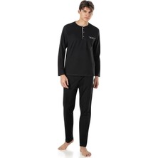 Pierre Cardin Penye Pijama ve Robdöşambr 5'li Çeyiz Seti 5560 - Siyah