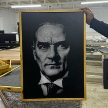 Masifhan Atatürk Metal Işıklı Tablo Aydınlatma