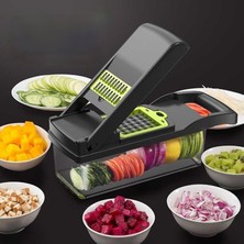 Kuadu Shop Kırmızı CP03 Stili Sebze Doğrayıcı ile Konteyner Gıda Soğan Patates Salatası Dilimleme Spiralizer Mutfak Alet Aletleri Aksesuarlar Ev Eşyaları (Yurt Dışından)