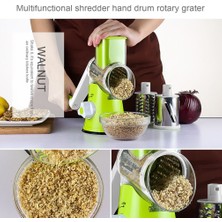Kuadu Shop Yeşil Stil Manuel Döner Mutfak Bıçağı Dilimleyici Çok Fonksiyonlu Yuvarlak Mandolin Dilimleyici Patates Peynir Mutfak Aracı Aksesuarları (Yurt Dışından)