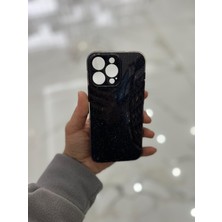 Eaksesuarnet Apple iPhone 14 Pro Max Kamera Korumalı Simli Renkli Siyah Silikon Kılıf
