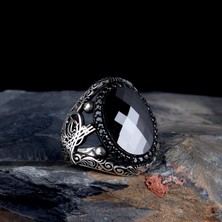 Takı925 Oval Zirkon Taşlı Tuğra Model 925 Ayar Gümüş Yüzük