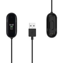 TahTicMer Xiaomi Mi Band 4 Uyumlu Şarj Aleti Cihazı Kablosu Mi Band 4 Için Uyumlu Manyetik Mıknatıslı Şarj Aleti Siyah
