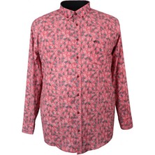 Maruf Shop Büyük Beden Likralı Erkek Gömlek Uzun Kol Nar