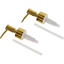 Şeker Portakalım Üniversal Plastik Yedek Sıvı Sabun Pompası Parlak Gold 2 Adet