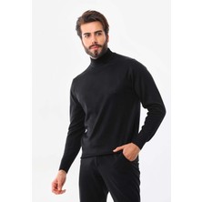 Günay Erkek Yarım Balıkçı Yaka Yün Kazak 6000 Siyah