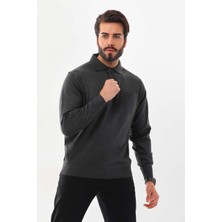 Günay Erkek Polo Yaka Cep Detaylı Yün Kazak 3000 Füme