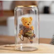 Bune Box Teddy Bear Borosilikat Cam Su - Kokteyl - Meşrubat Bardağı 300ML