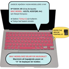 McStorey Macbook Air M1 Klavye Kılıfı Türkçe Q Baskı A2179 A2337 ile Uyumlu