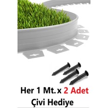 Mgf Plast Mgf Çim Ayırıcı 5 mt Beyaz Çim Sınırlayıcı Taş Toprak Ayıracı Çim Taş Toprak Bariyeri