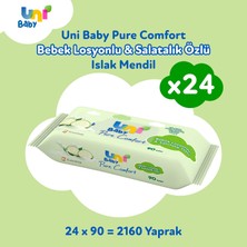 Uni Baby Pure Comfort Bebek Losyonlu & Salatalık Özlü Islak Mendil 24'lü 2160 Yaprak