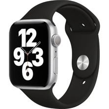 Quse Apple Watch Series SE/10/9/8/7/6/5/4/3 42mm-41mm-40mm-38mm Uyumlu M/l Spor Silikon Kordon Siyah