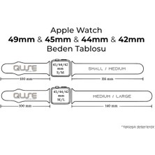 Quse Apple Watch Series SE/10/9/8/7/6/5/4/3 46mm-45mm-44mm-42mm Uyumlu S/M Spor Silikon Kordon Mürdüm