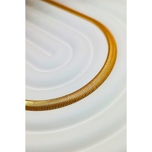 DG Aksesuar Italyan Yassı Zincir 50 cm Kolye Gold