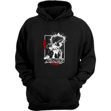 The Wert Unisex Deku, Mıdorıya Izuku Baskılı Siyah Normal Kalıp Şardonlu Kalın Sweatshirt