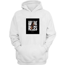 The Wert Unisex Break Rules Nothıng Is Orıgınal Baskılı Beyaz Normal Kalıp Şardonlu Kalın Sweatshirt
