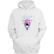 The Wert Unisex Anime Karakteri Antı Socıal Baskılı Beyaz Normal Kalıp Şardonlu Kalın Sweatshirt