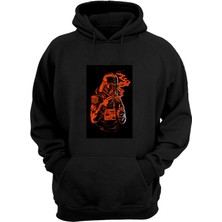 The Wert Unisex Star Wars Duman Baskılı Siyah Normal Kalıp Şardonlu Kalın Sweatshirt