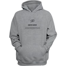 The Wert Unisex Sensitıve Content Baskılı Gri Normal Kalıp Şardonlu Kalın Sweatshirt