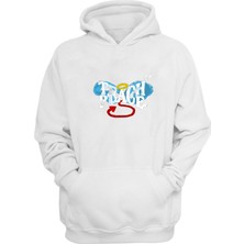 The Wert Unisex Teache,peache Baskılı Beyaz Normal Kalıp Şardonlu Kalın Sweatshirt