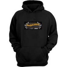 The Wert Unisex Paradise Kelebek Baskılı Siyah Normal Kalıp Şardonlu Kalın Sweatshirt