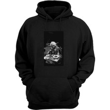 The Wert Unisex Star Wars Dj Yoda Baskılı Siyah Normal Kalıp Şardonlu Kalın Sweatshirt