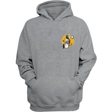 The Wert Unisex Clocks Change Over Time Baskılı Gri Normal Kalıp Şardonlu Kalın Sweatshirt