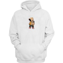 The Wert Unisex Mascot Clothes Baskılı Beyaz Normal Kalıp Şardonlu Kalın Sweatshirt