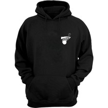 The Wert Unisex Basket, Swish Baskılı Siyah Normal Kalıp Şardonlu Kalın Sweatshirt