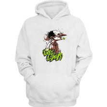 The Wert Unisex The Lucky Loser Baskılı Beyaz Normal Kalıp Şardonlu Kalın Sweatshirt