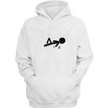 The Wert Unisex Vibes Baskılı Beyaz Normal Kalıp Şardonlu Kalın Sweatshirt