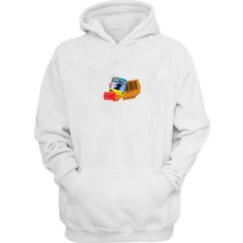 The Wert Unisex Complex Numbers Baskılı Beyaz Normal Kalıp Şardonlu Kalın Sweatshirt