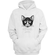The Wert Unisex Not Pause Since 2016 Baskılı Beyaz Normal Kalıp Şardonlu Kalın Sweatshirt
