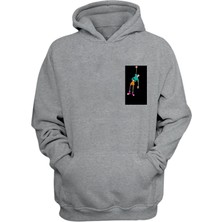 The Wert Unisex Sallanan Adam Baskılı Gri Normal Kalıp Şardonlu Kalın Sweatshirt