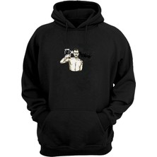 The Wert Unisex Fotograf Çekmek Baskılı Siyah Normal Kalıp Şardonlu Kalın Sweatshirt
