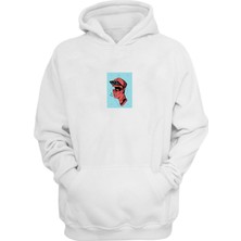 The Wert Unisex C.w.b Hell City Baskılı Beyaz Normal Kalıp Şardonlu Kalın Sweatshirt
