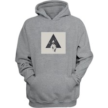 The Wert Unisex Collage, Hand Baskılı Gri Normal Kalıp Şardonlu Kalın Sweatshirt