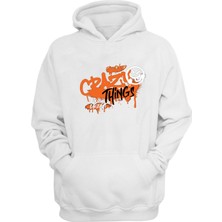 The Wert Unisex Crazy Things Dream Baskılı Beyaz Normal Kalıp Şardonlu Kalın Sweatshirt