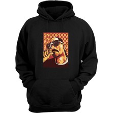 The Wert Unisex Snoop Dogg Duman Baskılı Siyah Normal Kalıp Şardonlu Kalın Sweatshirt