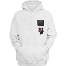 The Wert Unisex Spider And Bat Baskılı Beyaz Normal Kalıp Şardonlu Kalın Sweatshirt