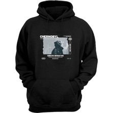 The Wert Unisex Chernobyl Baskılı Siyah Normal Kalıp Şardonlu Kalın Sweatshirt