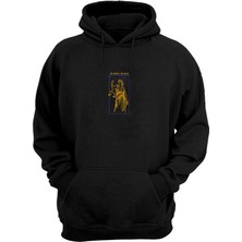 The Wert Unisex No Justıge ,no Peace Baskılı Siyah Normal Kalıp Şardonlu Kalın Sweatshirt