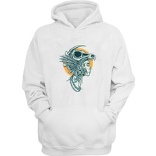 The Wert Unisex Kuru Kafalı Kızılderili Kadın Baskılı Beyaz Normal Kalıp Şardonlu Kalın Sweatshirt
