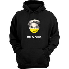 The Wert Unisex Smiley Cyrus Baskılı Siyah Normal Kalıp Şardonlu Kalın Sweatshirt