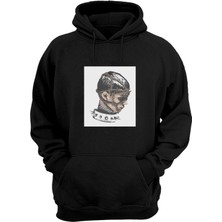 The Wert Unisex Tasmalı Çocuk Baskılı Siyah Normal Kalıp Şardonlu Kalın Sweatshirt