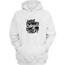 The Wert Unisex Mınor Threat Baskılı Beyaz Normal Kalıp Şardonlu Kalın Sweatshirt