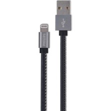 Philips Apple Mfı Lisanslı Usba To Lightning Deri Kaplama 1.2metre Hızlı Data ve Şarj Kablosu DLC2508B