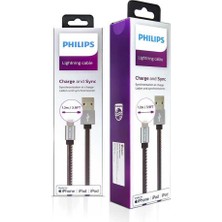 Philips Apple Mfı Lisanslı Usba To Lightning Deri Kaplama 1.2metre Hızlı Data ve Şarj Kablosu DLC2508B